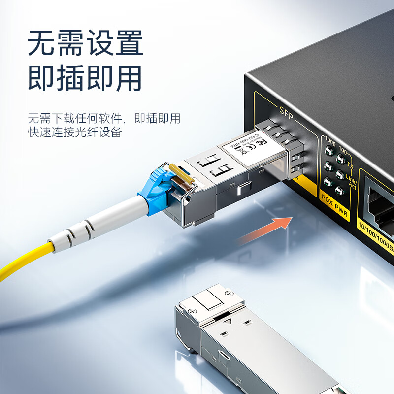 胜为 SFP光模块千兆1.25G单模双纤光纤模块(1310nm,20km,LC)万兆兼容华