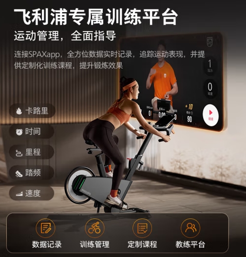 飞利浦智能坡度动感单车脚踏车智能调阻室内静音自行车健身器材FIT5101B
