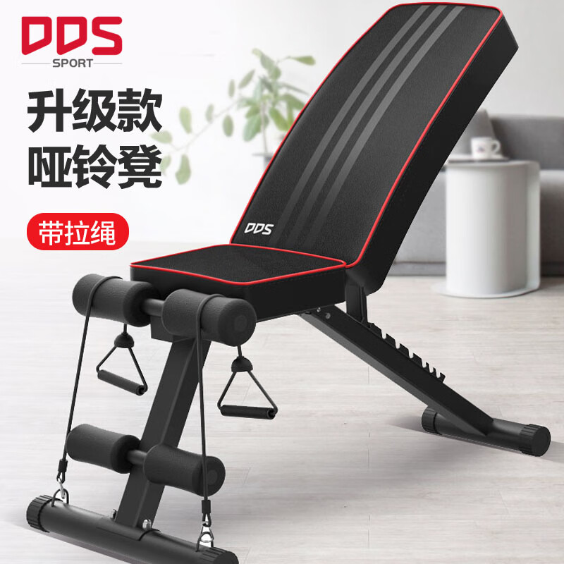 多德士（DDS）多功能哑铃凳健身椅飞鸟凳健腹仰卧起坐板家用运动健身器材 TK603 升级款（带拉绳）