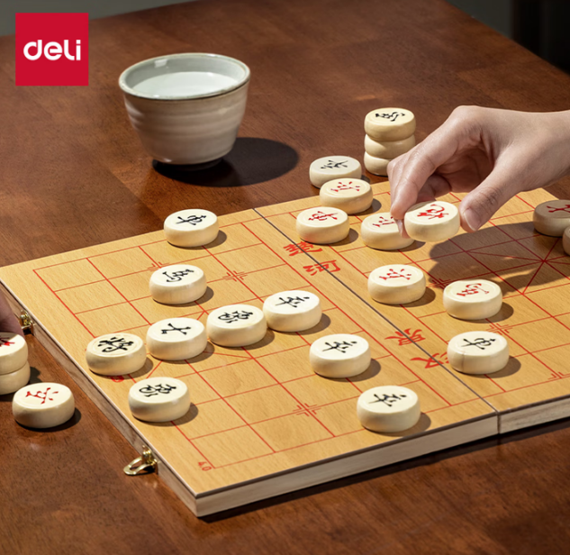 得力6749 木连盘中国象棋5.0(原木色)(盒)